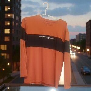 Men's Orange and Black Sweatshirt